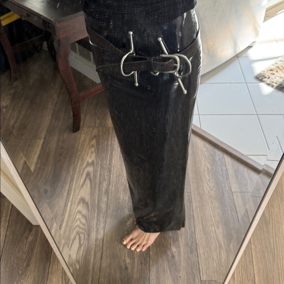 The most avante-garde belt I own. Black leather with metal bars main image 4